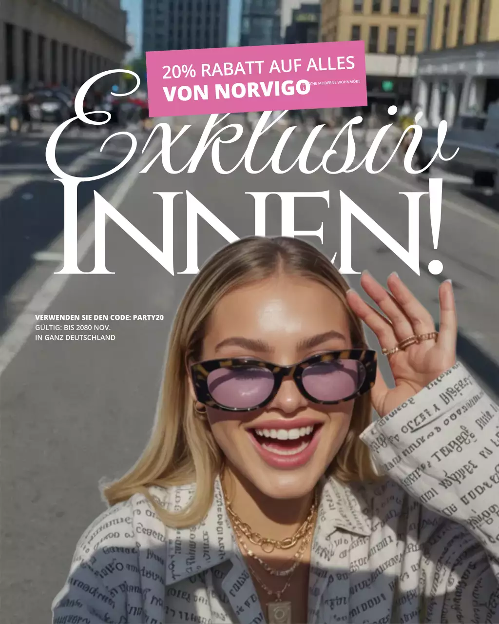 Pinke Trendmode-Aktion