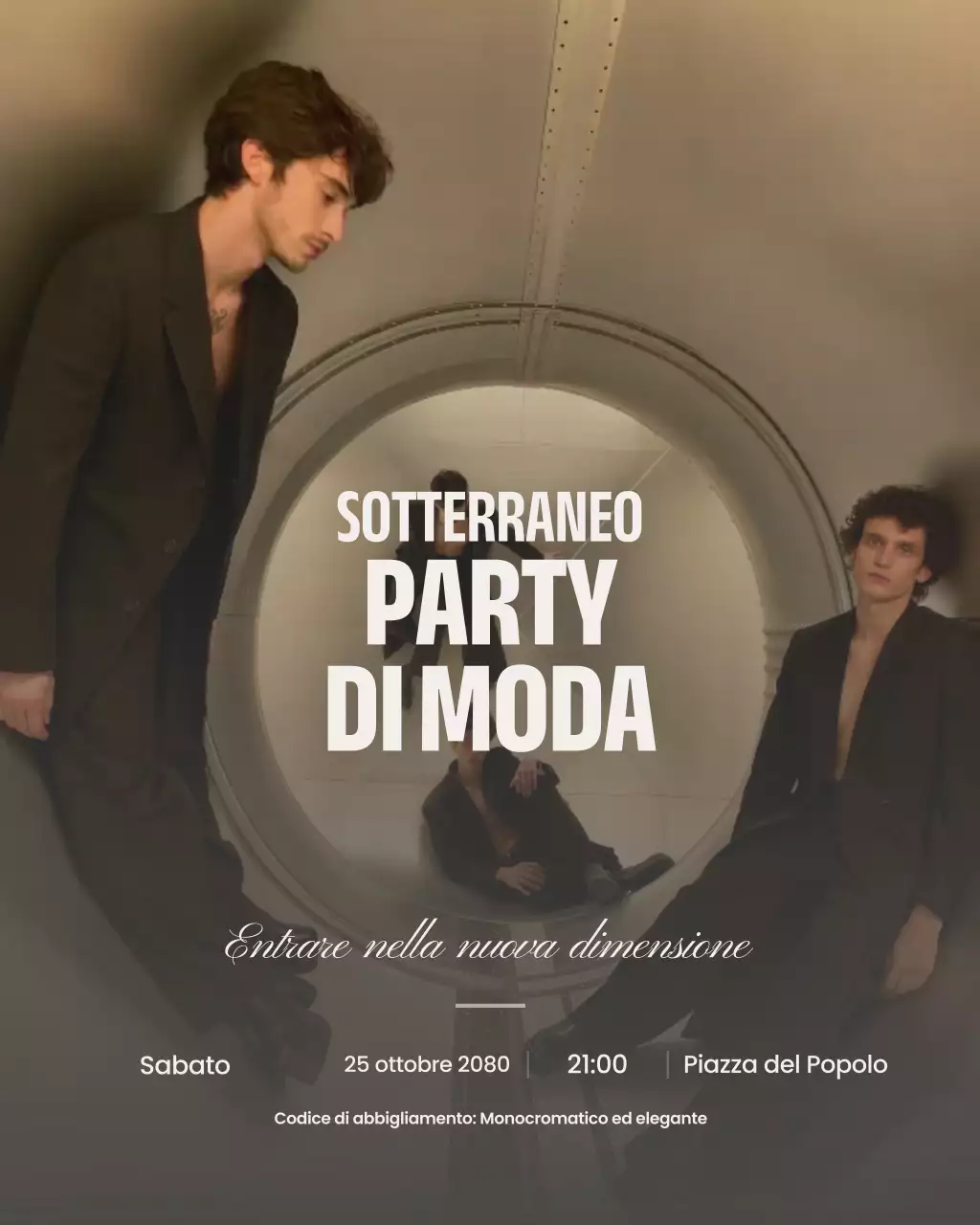 Evento di moda grigio elegante e audace