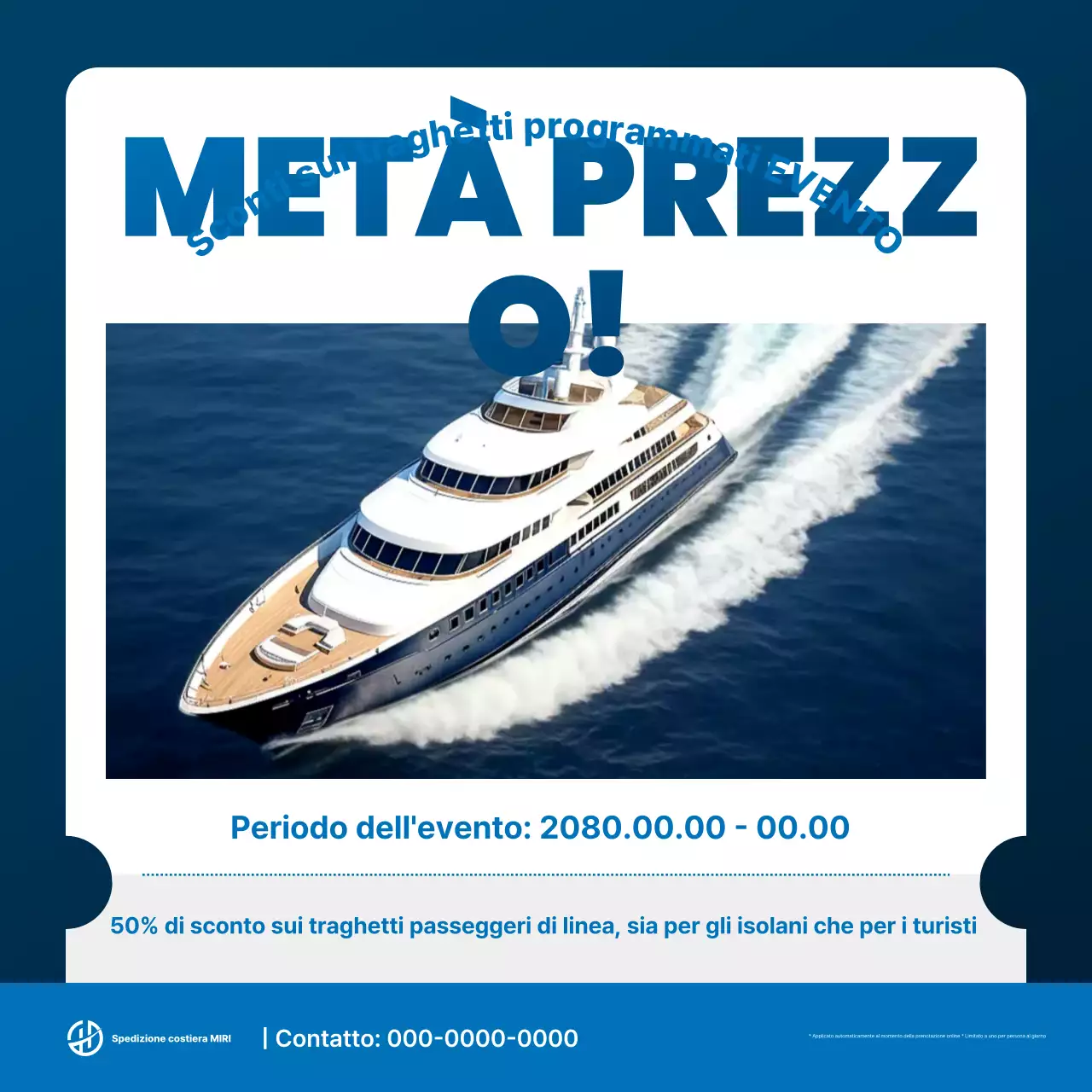 Evento della nave passeggeri moderna blu