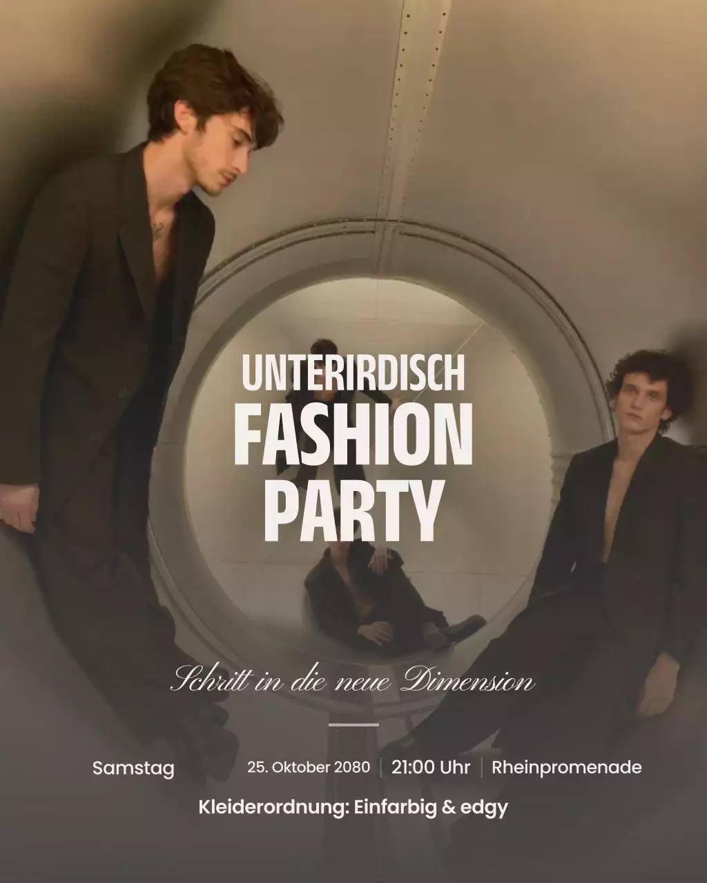 Graues, elegantes und kantiges Modeevent