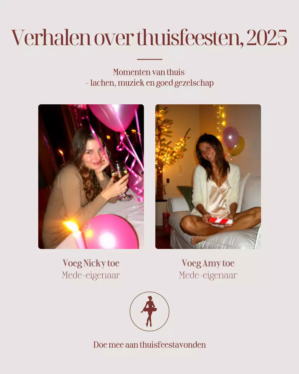 Beige moderne feestuitnodiging