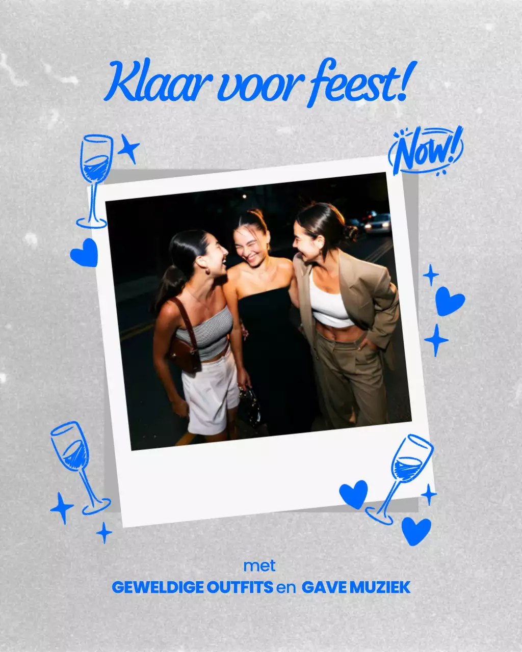 Blauwe Trendy Feestpromotie