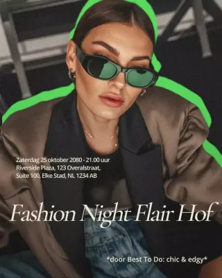 Uitnodiging voor een trendy groen mode-evenement