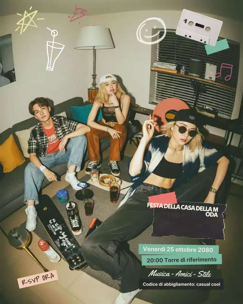 Invito alla festa alla moda beige