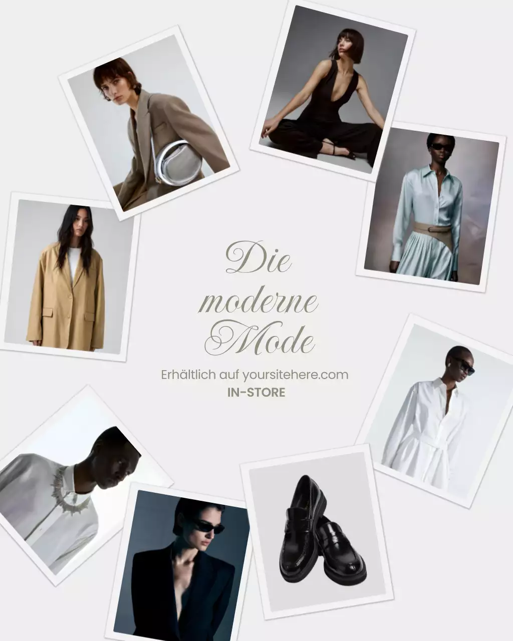 Graue moderne Modewerbung