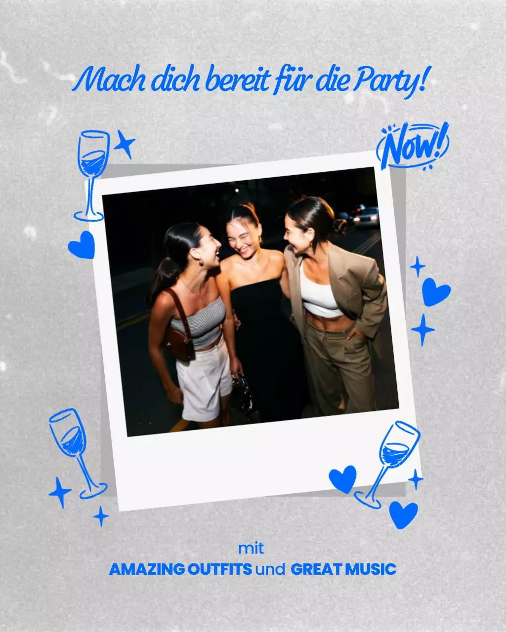 Blaue Trendy Party-Aktion