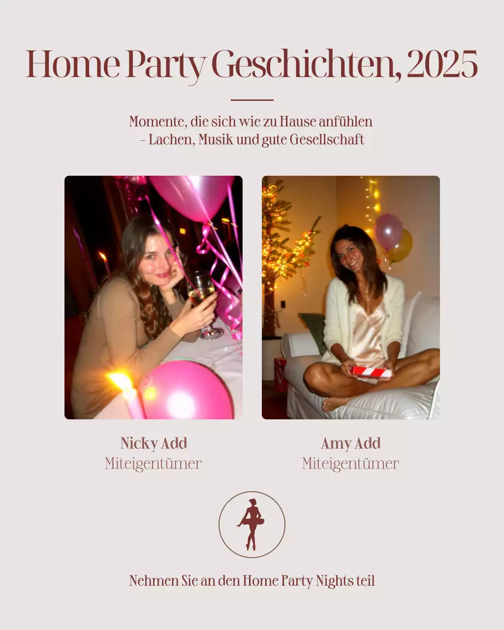 Beige Moderne Partyeinladung