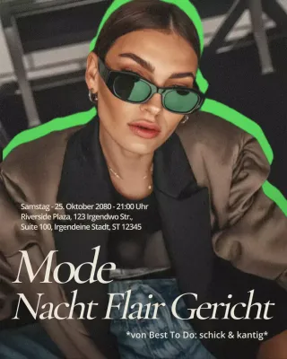 Grüne trendige Mode-Event-Einladung