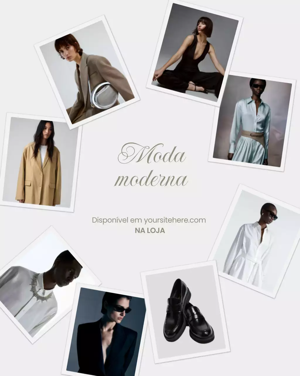 Anúncio de moda moderna cinza