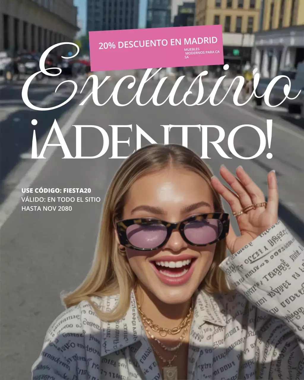Promoción de moda de tendencia rosa