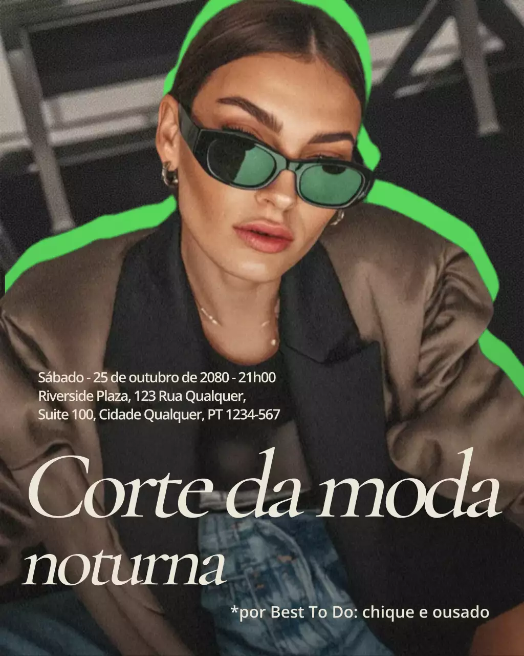 Convite para evento de moda verde e moderno