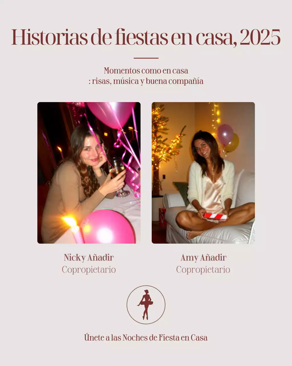 Invitación de fiesta moderna en beige