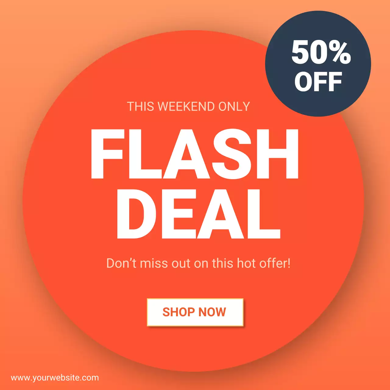 Flash Sale Banner Limited Time Discount Ad Template 50 Off