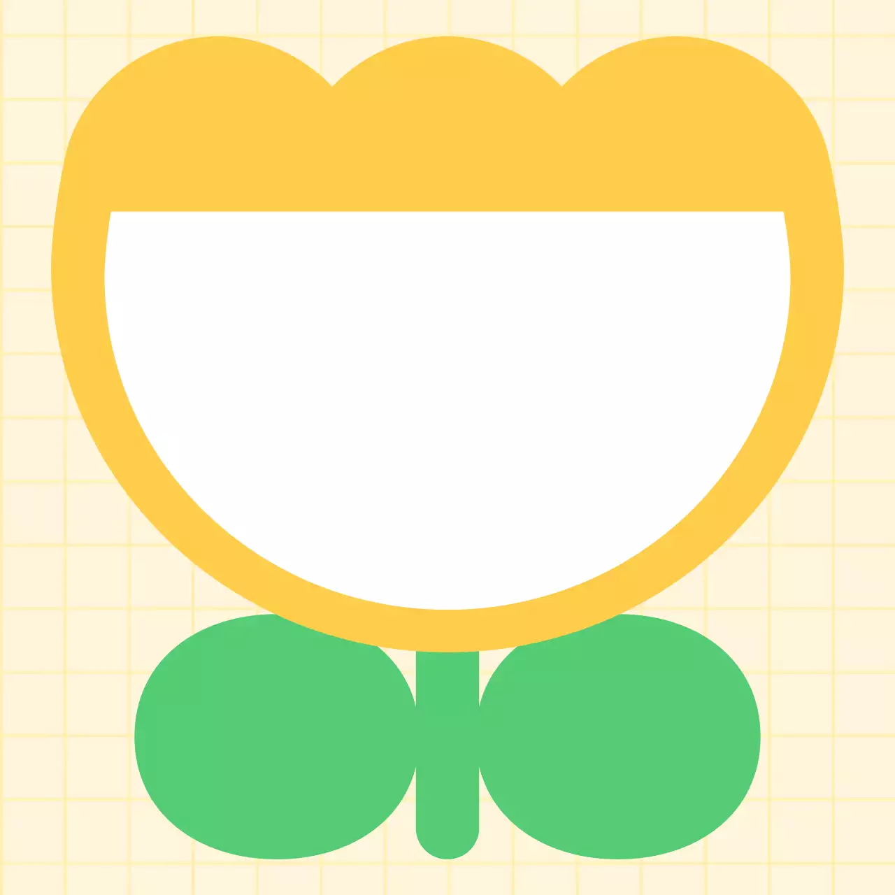 노랑 심플 튤립 꽃 스티커