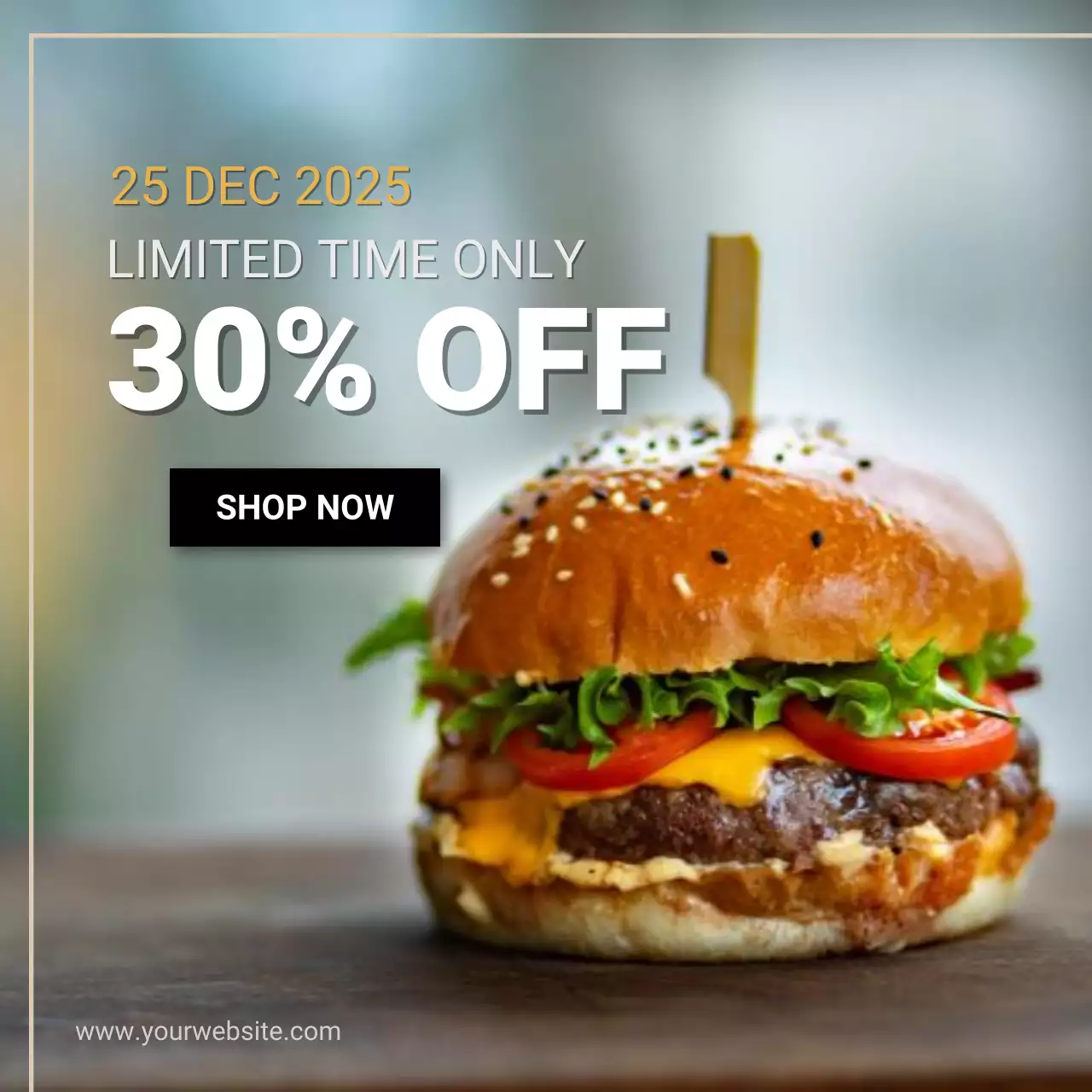 Food Promotion Banner Burger Restaurant Ad Template 30 Off