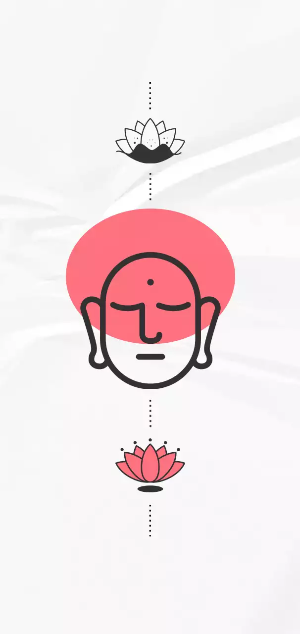 빨강 심플 명상 포스터