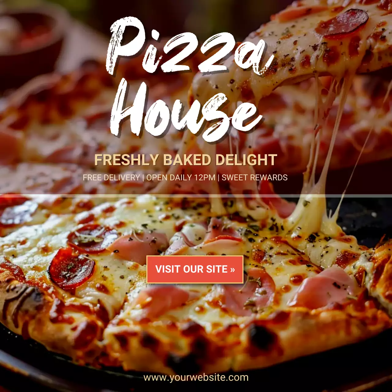 Pizza Restaurant Ad Freshly Baked Pizza House Promotion Banner