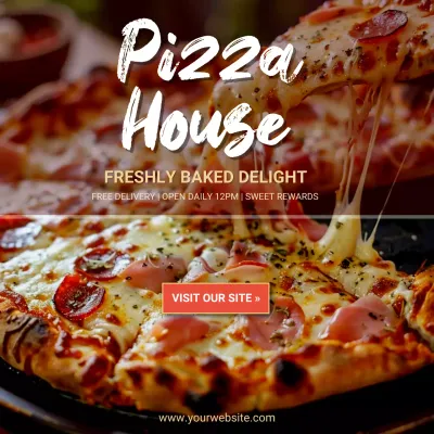 Pizza Restaurant Ad Freshly Baked Pizza House Promotion Banner
