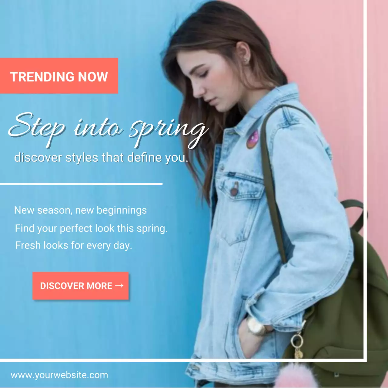 Fashion Sale Banner Spring Collection Ad Template for Clothing Brand