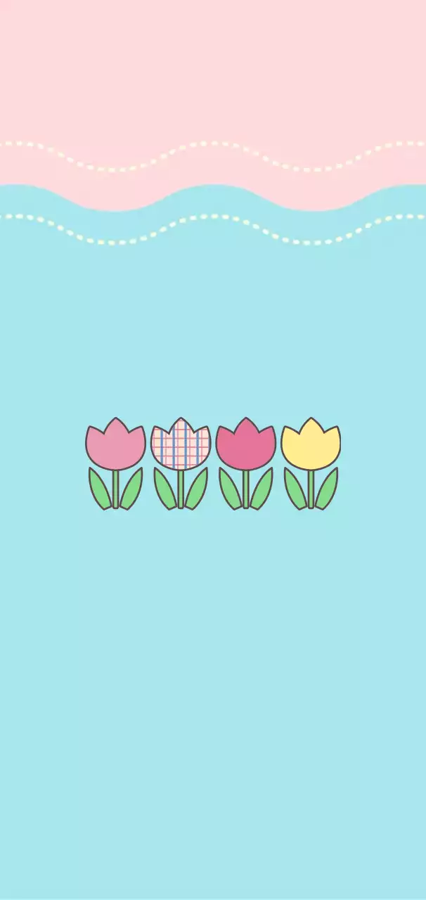 하늘색 아기자기한 튤립꽃 다꾸