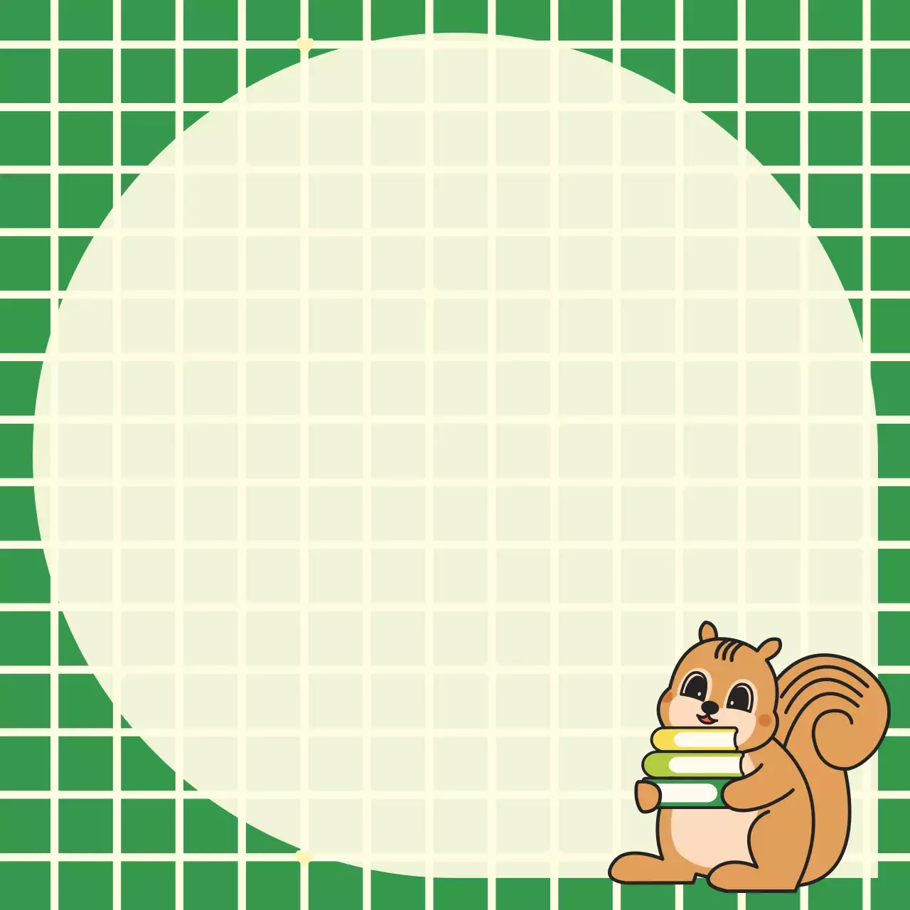 초록 아기자기한 다람쥐 말풍선 그리드 메모지