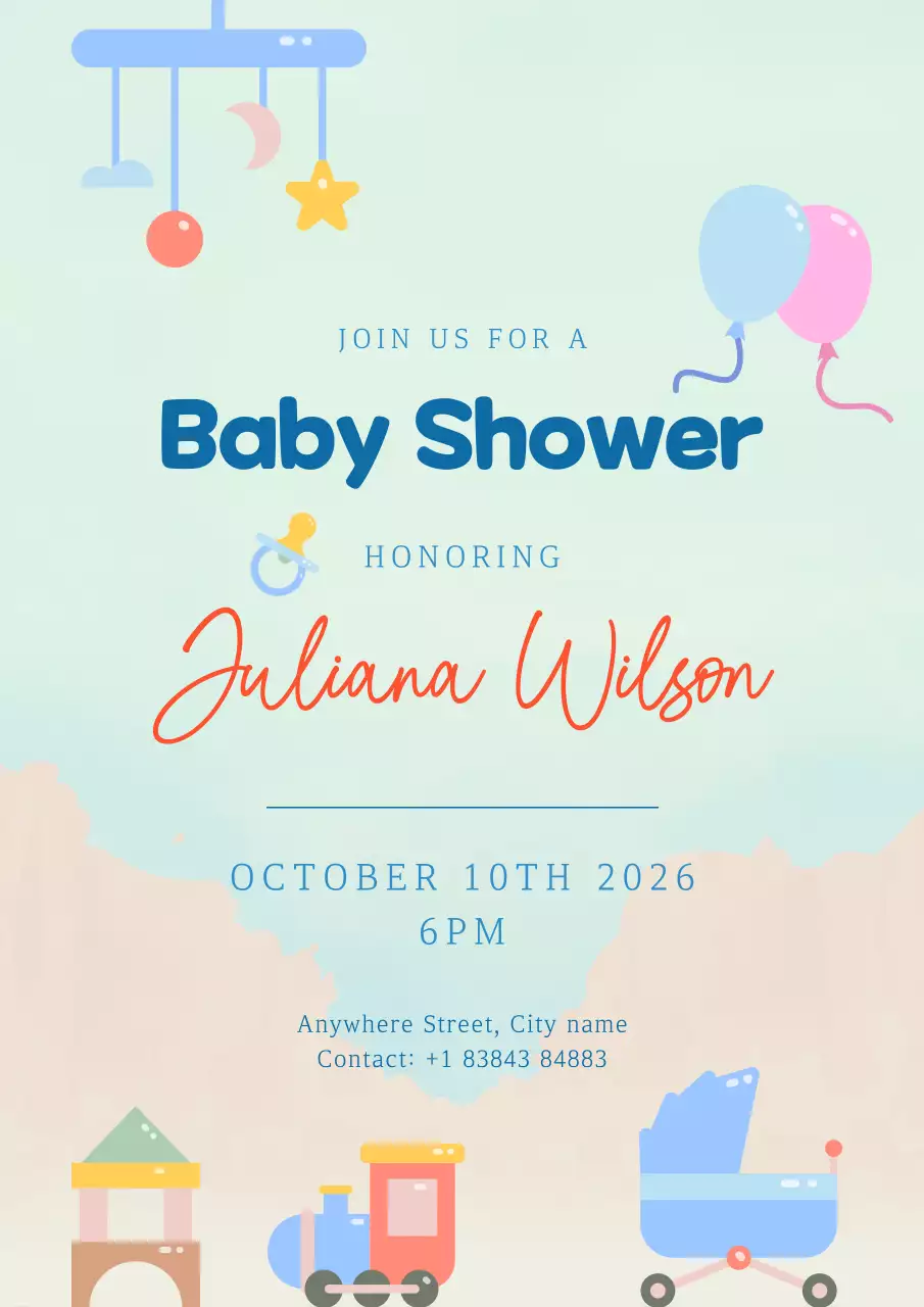 Baby shower poster announcement