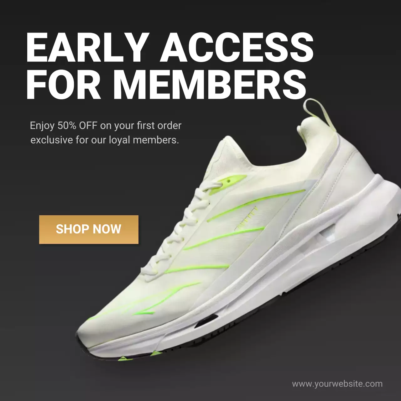 Sneaker Sale Banner Sports Shoes Promotion Template for Online Store
