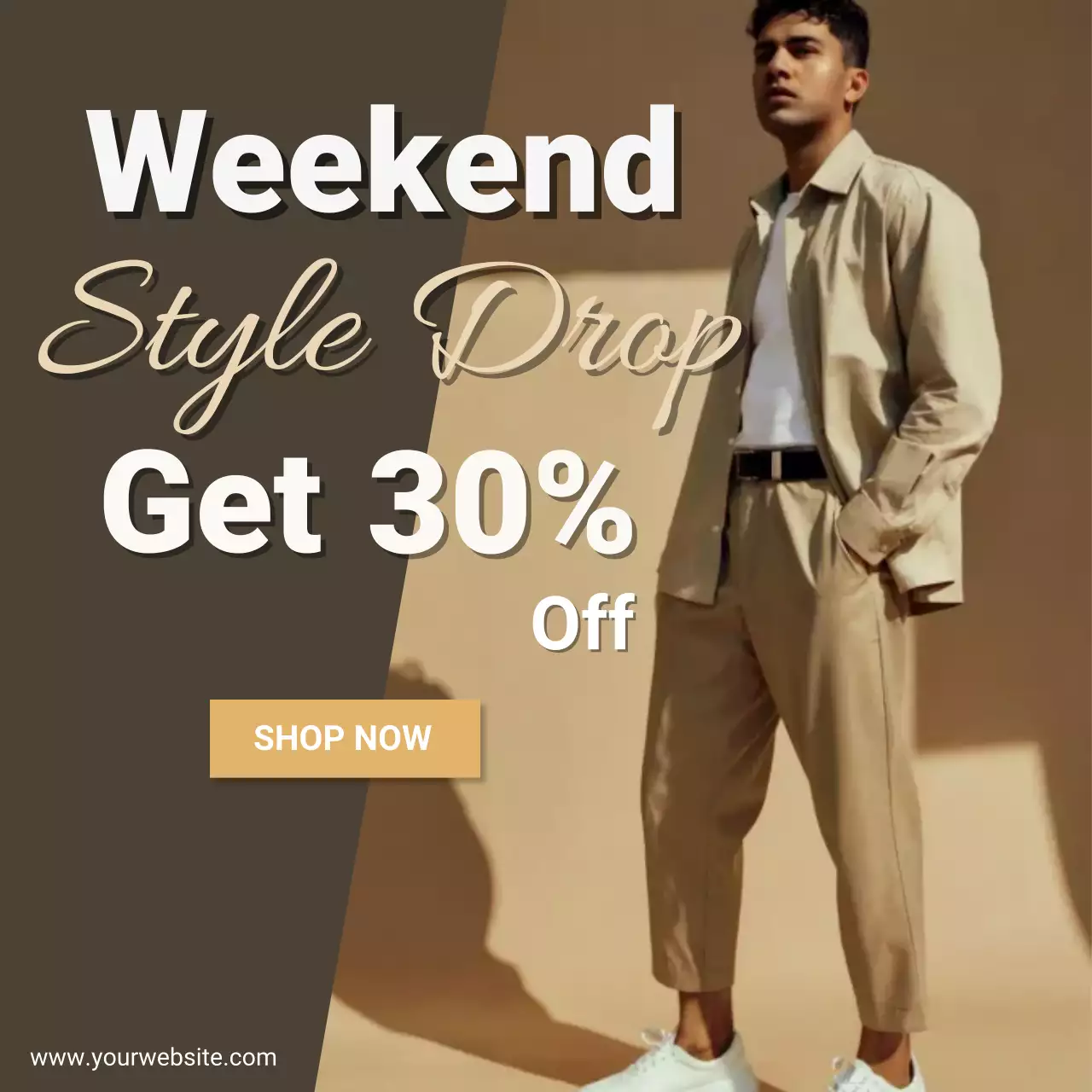 Men Fashion Banner Weekend Style Drop Ad Template 30 Off