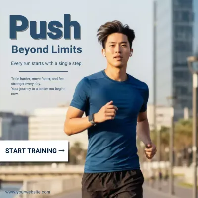 Fitness Training running Banner Gym Workout Promotion Template for Personal Trainer