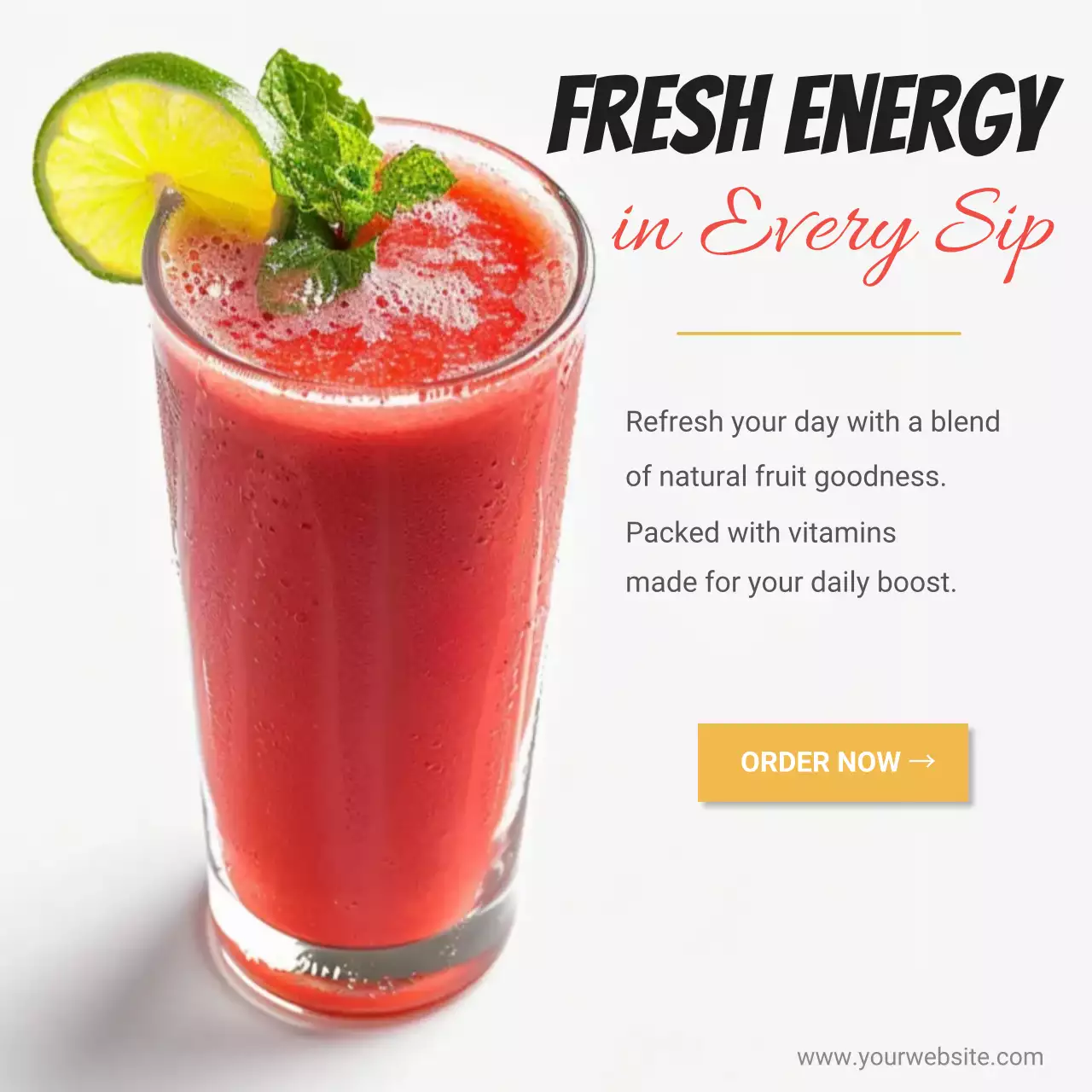 Juice Bar Banner Fresh Smoothie Promotion Template for Healthy Lifestyle
