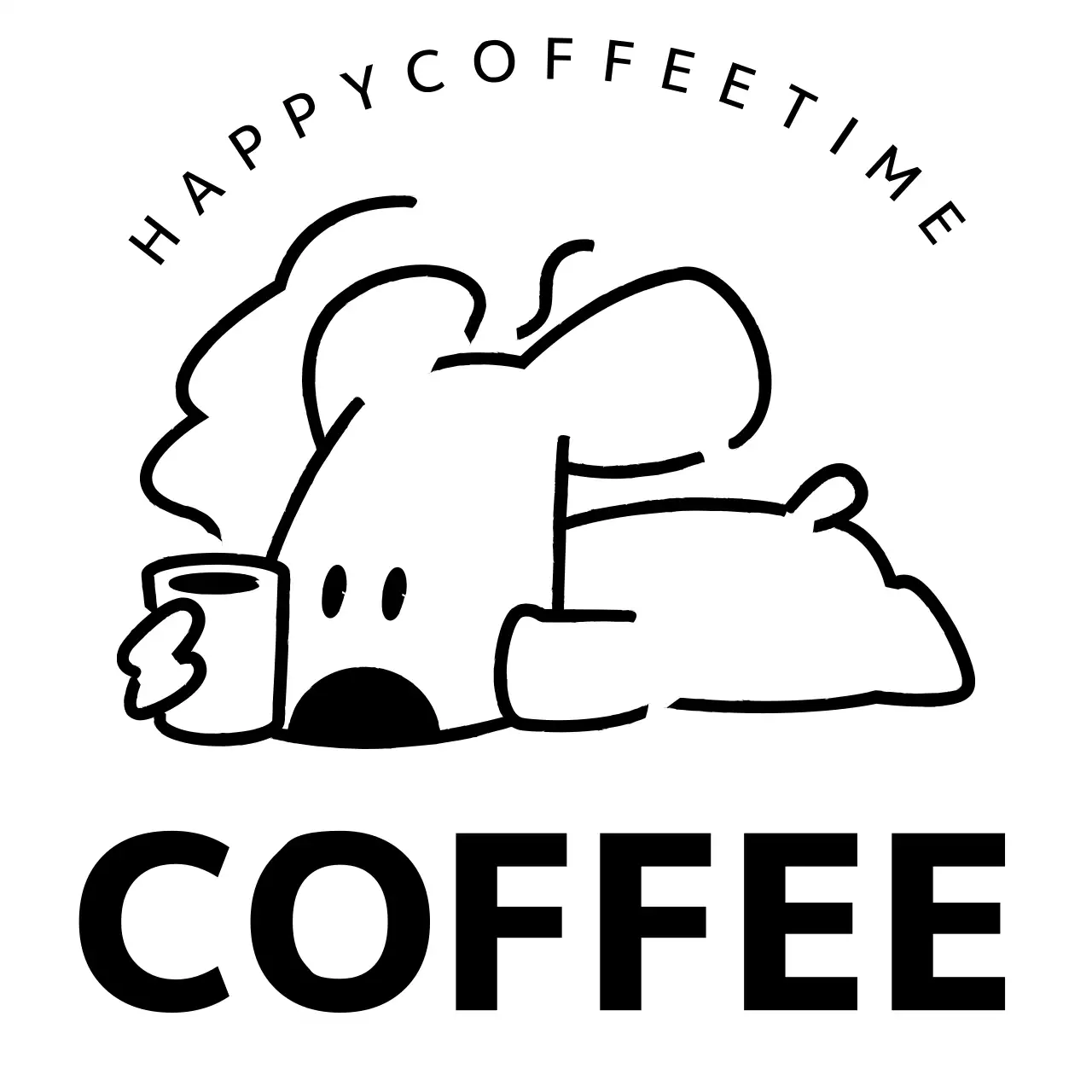 黒 かわいい 犬 ロゴ イラスト