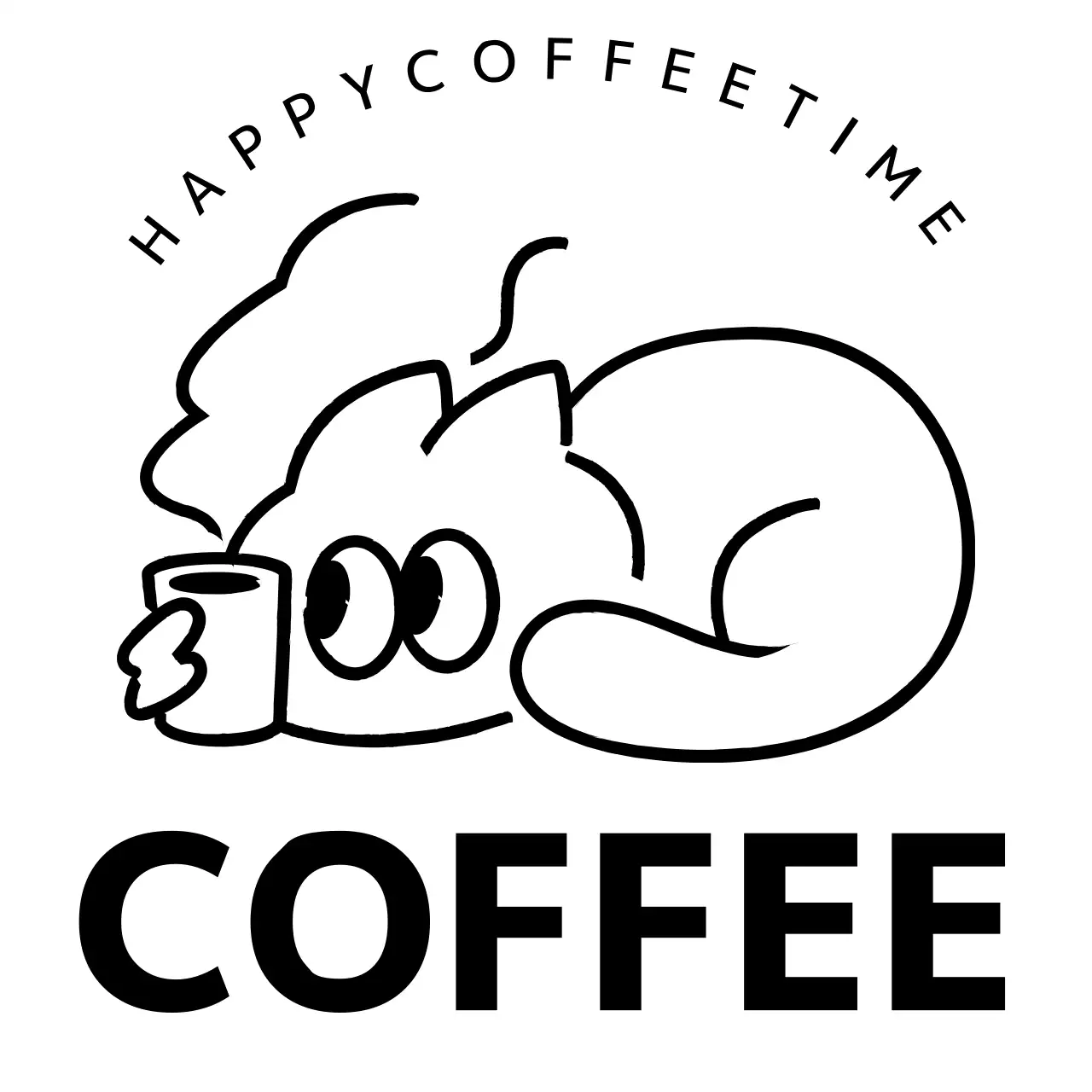 黒 かわいい 猫 ロゴ イラスト