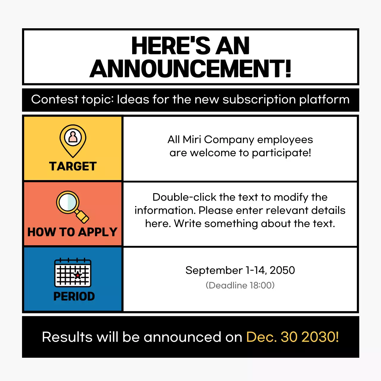Internal Competition for Black Point Frame Concept
