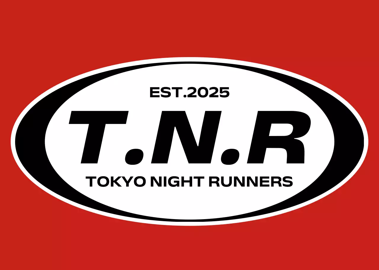 赤 シンプル ランニング テキスト