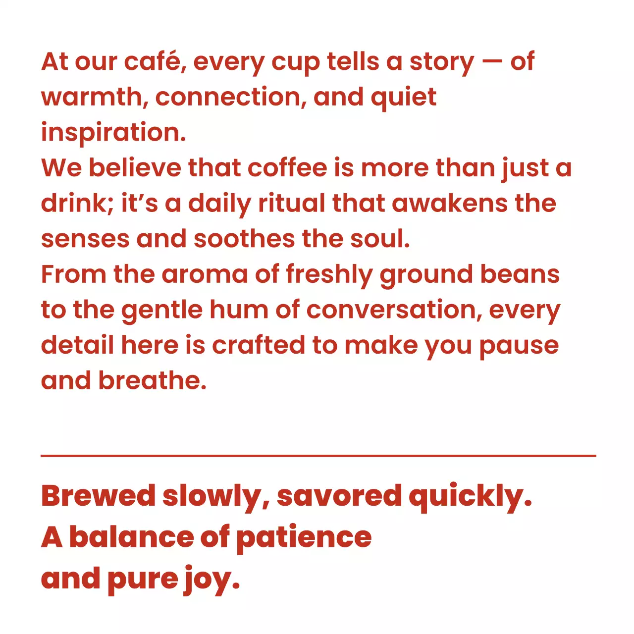 赤 シンプル カフェ ポスター 小さなテキスト