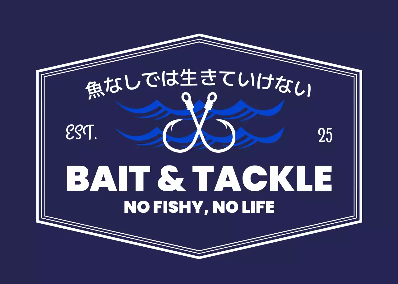 ネイビー シンプル 釣り ロゴ 釣り