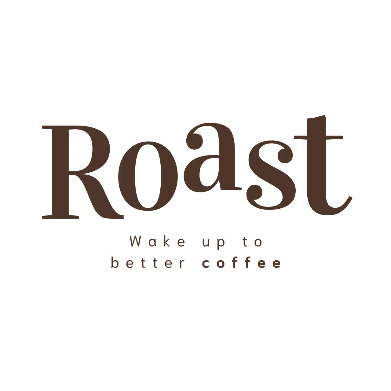 茶色 シンプル コーヒー ロゴ 感性テキスト