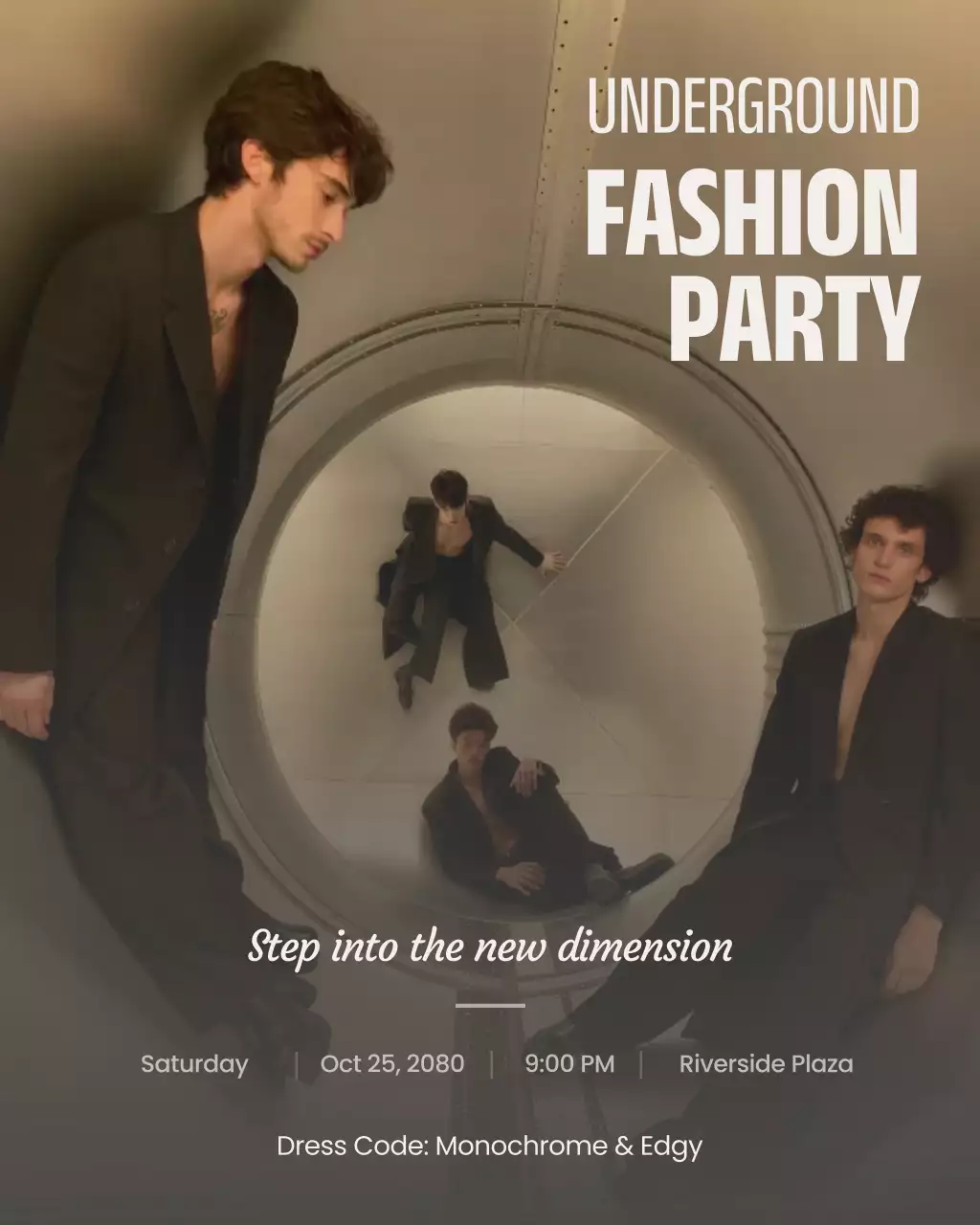 Grey Sleek Edgy Fashion Event