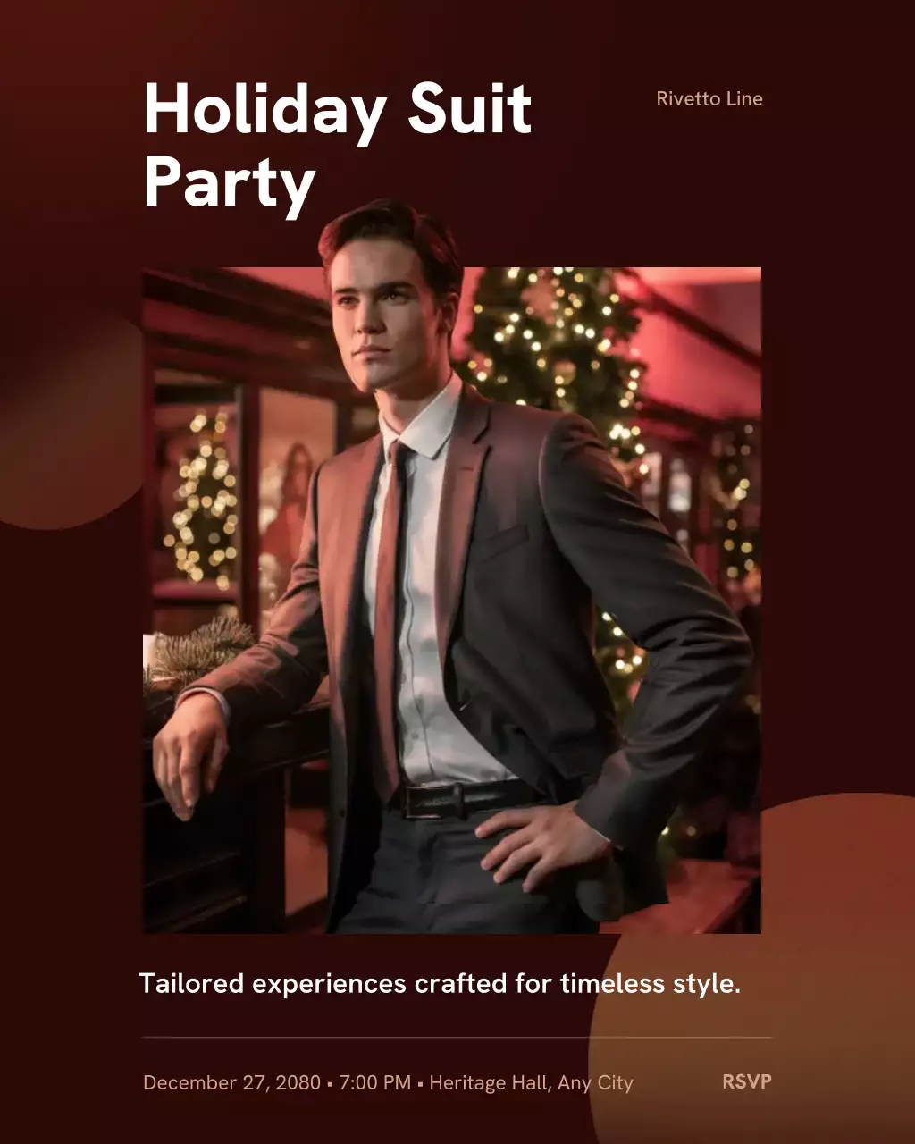 Beige Classic Holiday Invitation Instagram Post