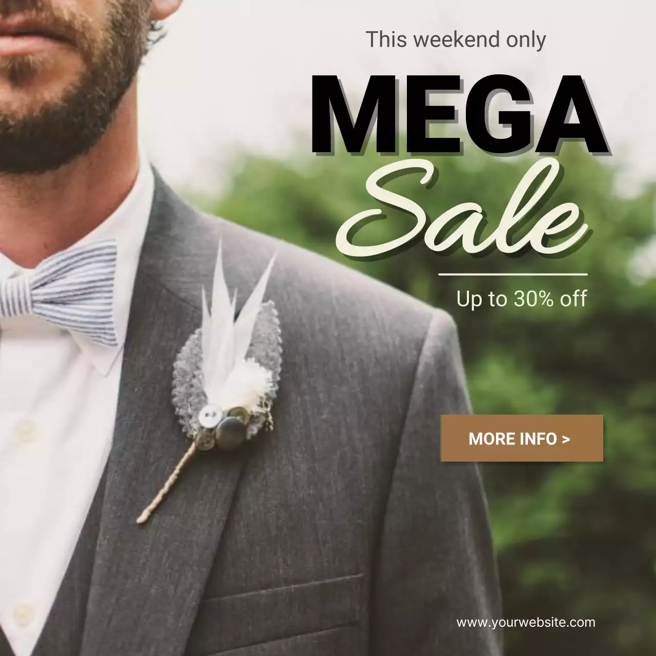 Mens Fashion Banner Suit Sale Promotion Template Up to 30 Off