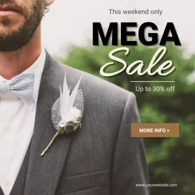 Mens Fashion Banner Suit Sale Promotion Template Up to 30 Off