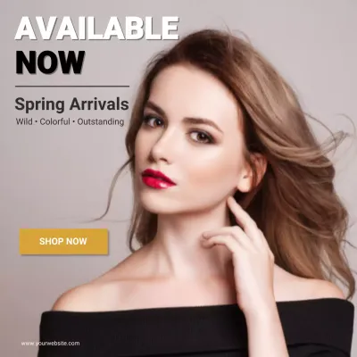 Fashion Sale Banner Elegant Beauty Promotion Template for Spring Arrivals