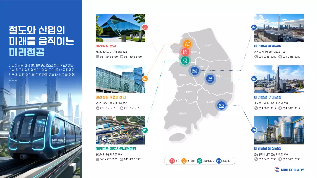 파랑 모던 철도 산업 안내