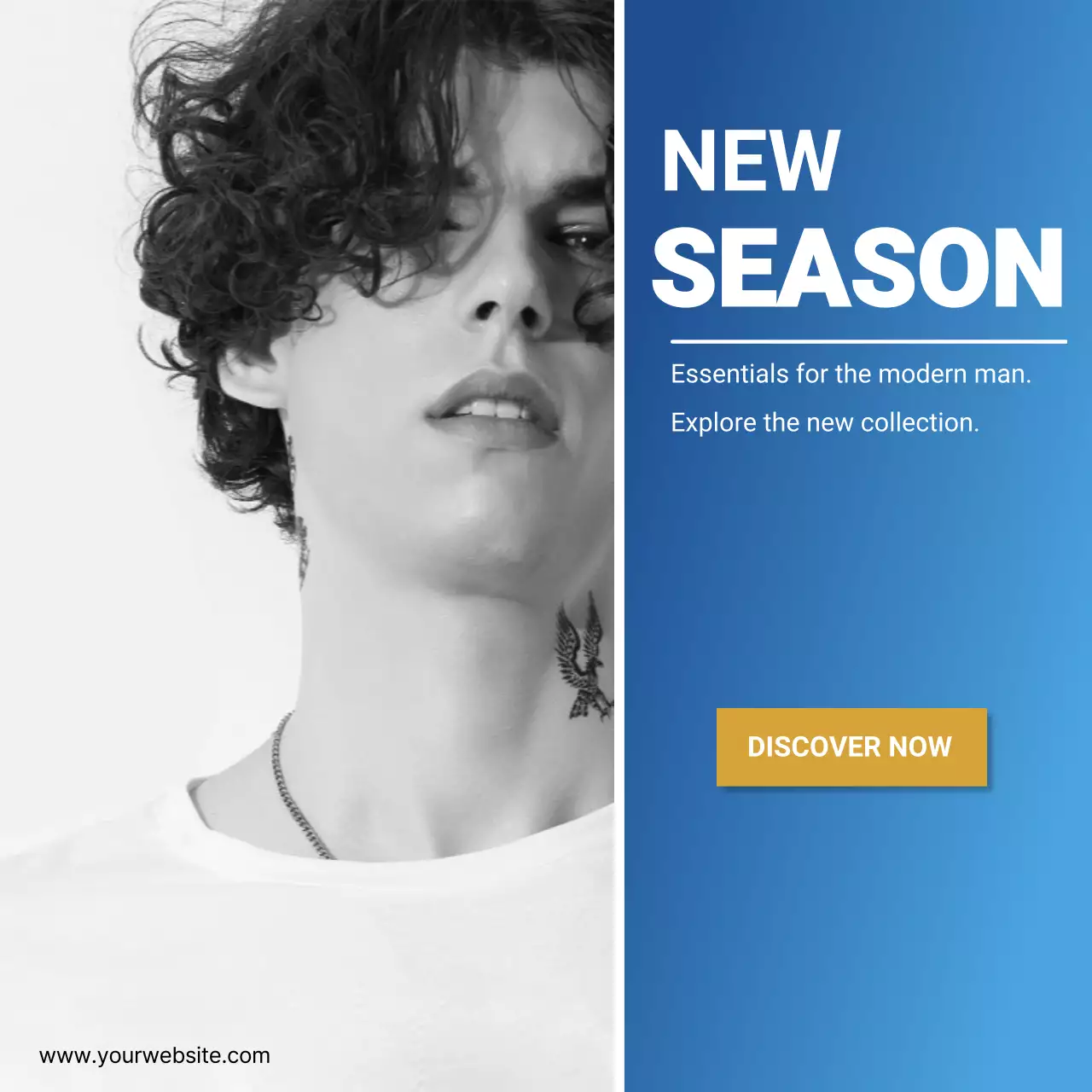 Men Fashion Ad Banne New Season Style Promotion Template