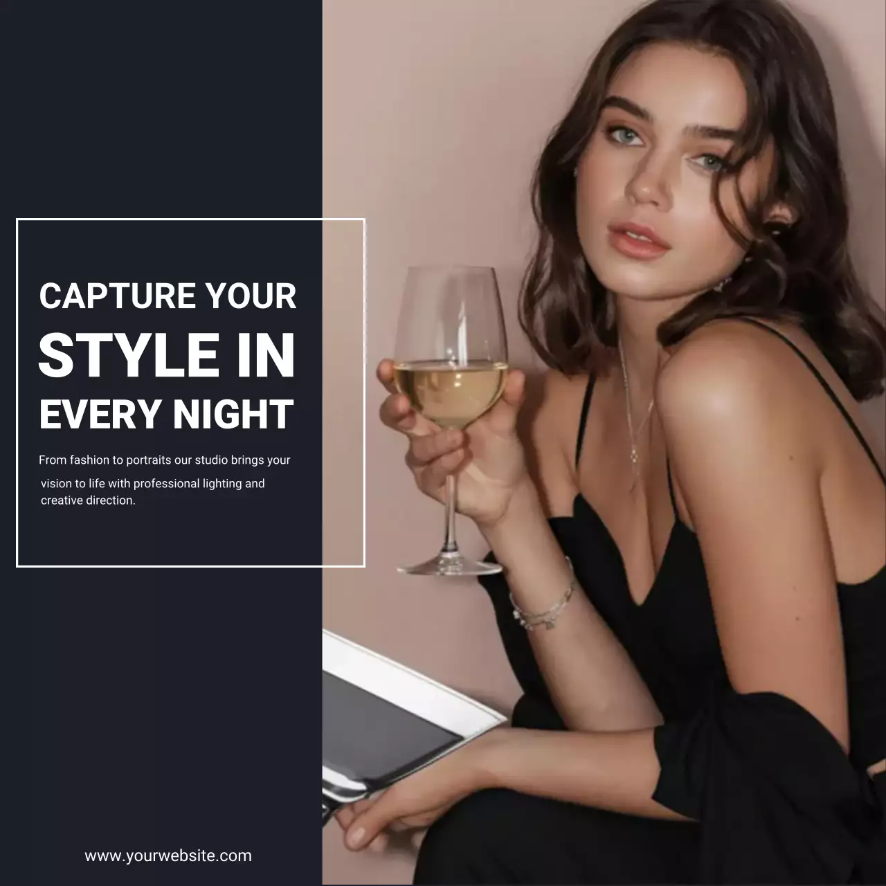 Lifestyle Ad Banner Elegant Fashion Promotion Template for Night Style
