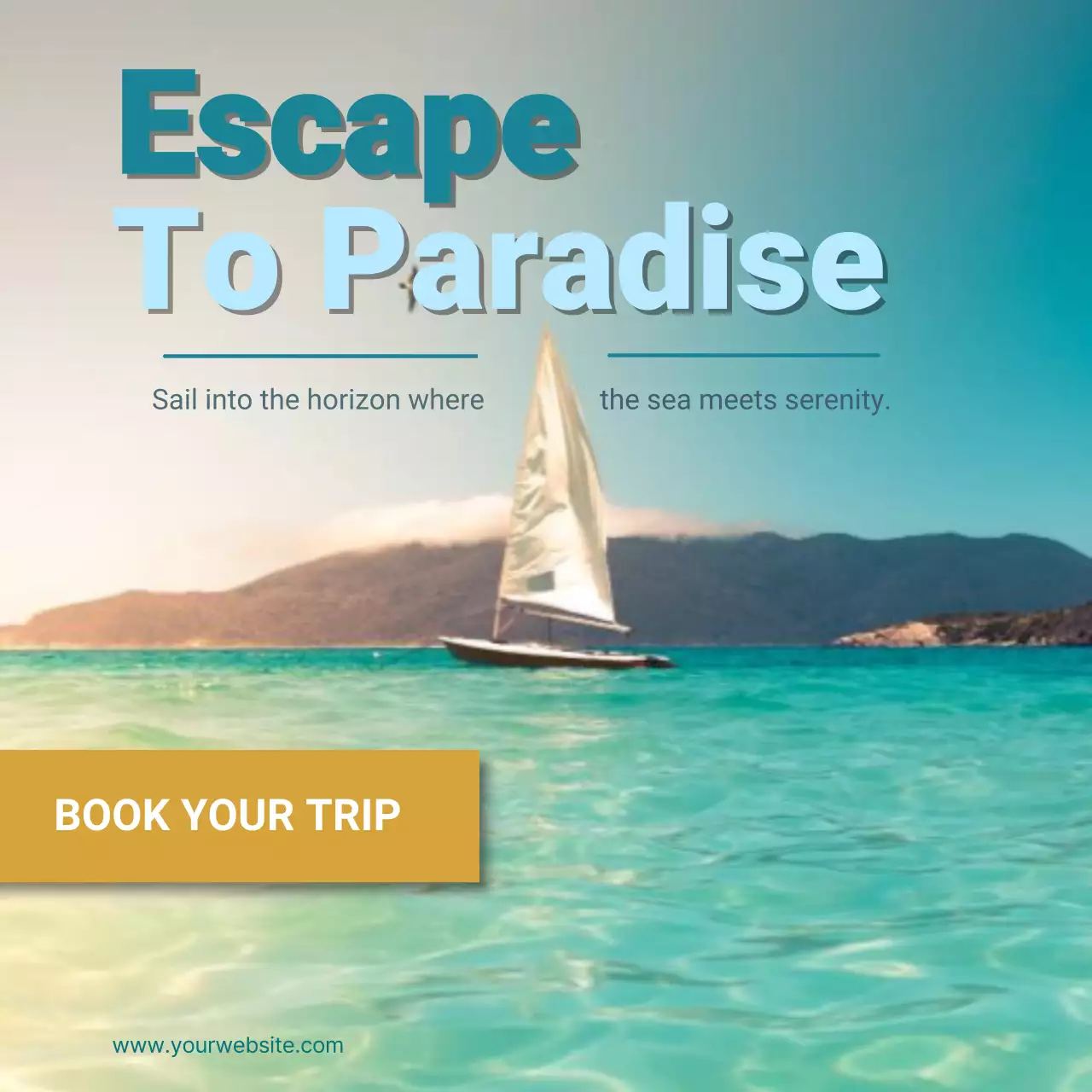 Travel Ad Banner Tropical Paradise Vacation Promotion Template