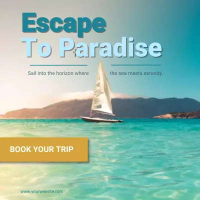 Travel Ad Banner Tropical Paradise Vacation Promotion Template