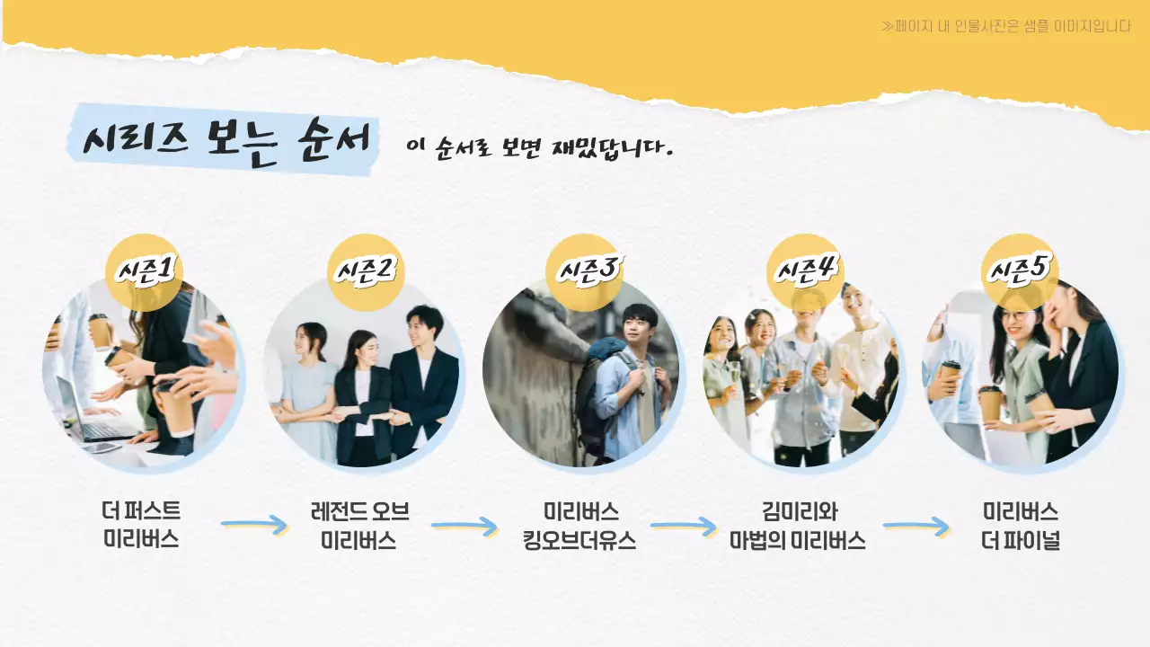 노랑 배경의 다꾸스타일의 키치한 장르영업