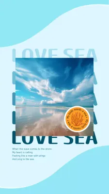 Summer Travel Poster Ocean Beach Vacation Banner Template