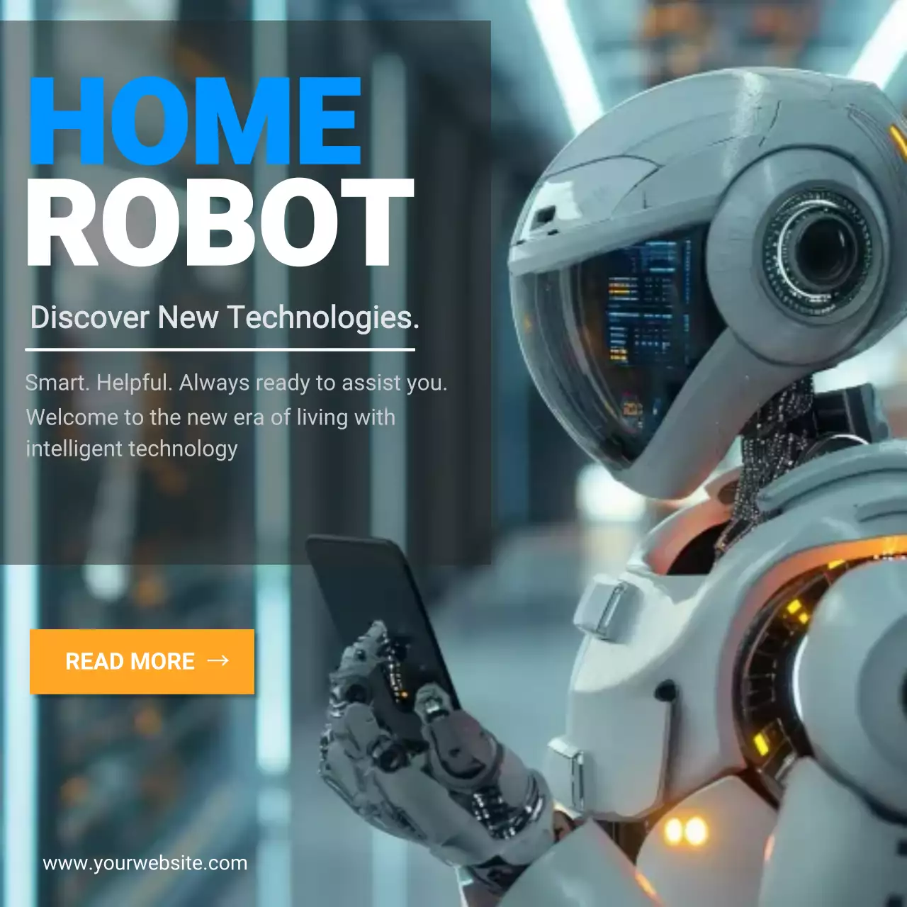 Technology Banner Smart Home Robot Promotion Template for Innovation Brand